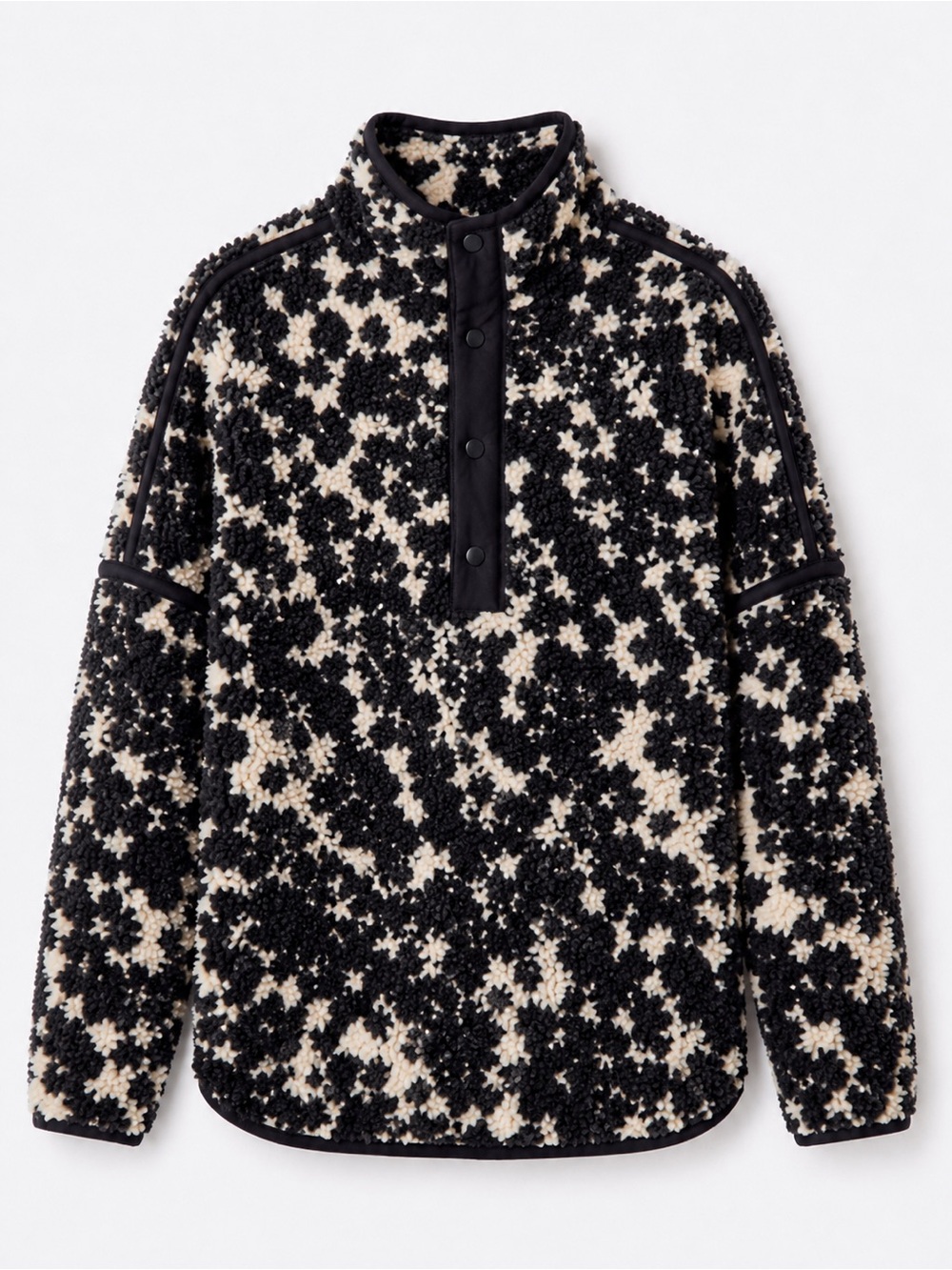 Terra & Sky Black and Cream Sherpa Pullover Hoodie